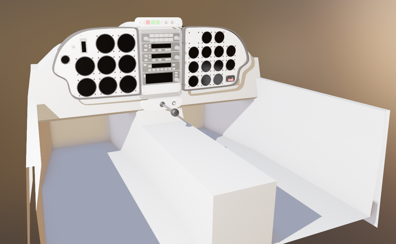 3D model of aircraft interior using analogue dials